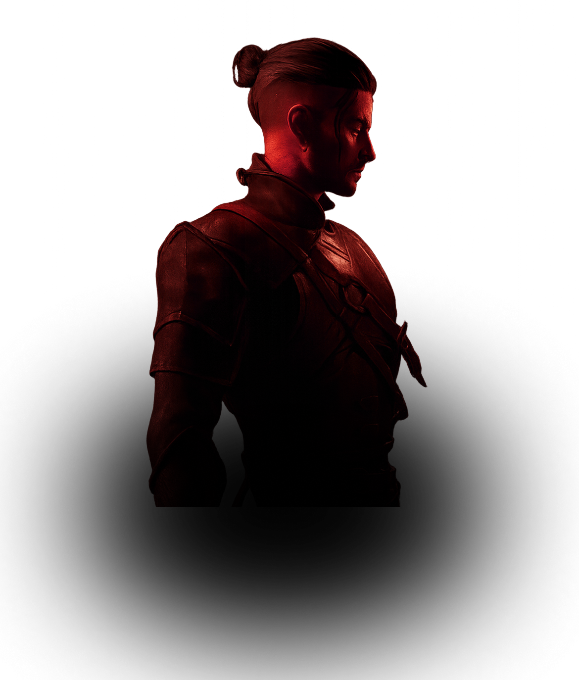 Gaming character with dramatic red lighting